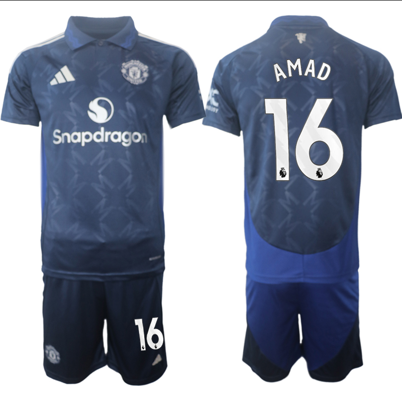 Men 2024-2025 Club Manchester United away blue #16 Soccer Jersey->manchester united jersey->Soccer Club Jersey
